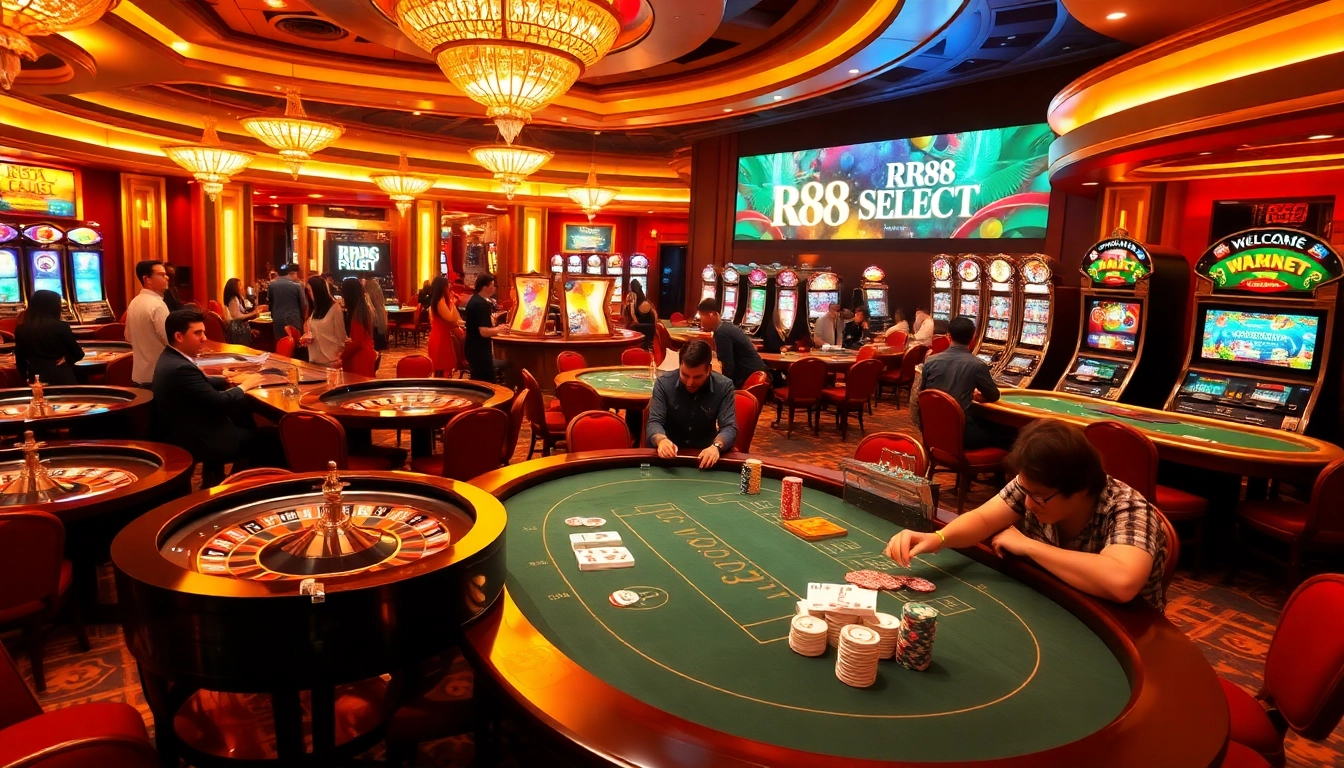 RR88 SELECT brings to life the thrill of casino gaming with vibrant tables and players in action.